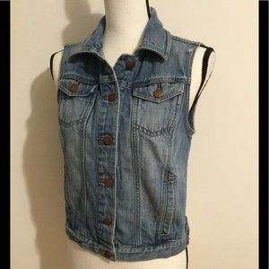 Ann Taylor Loft Blue Jean Vest, Sz S, Small